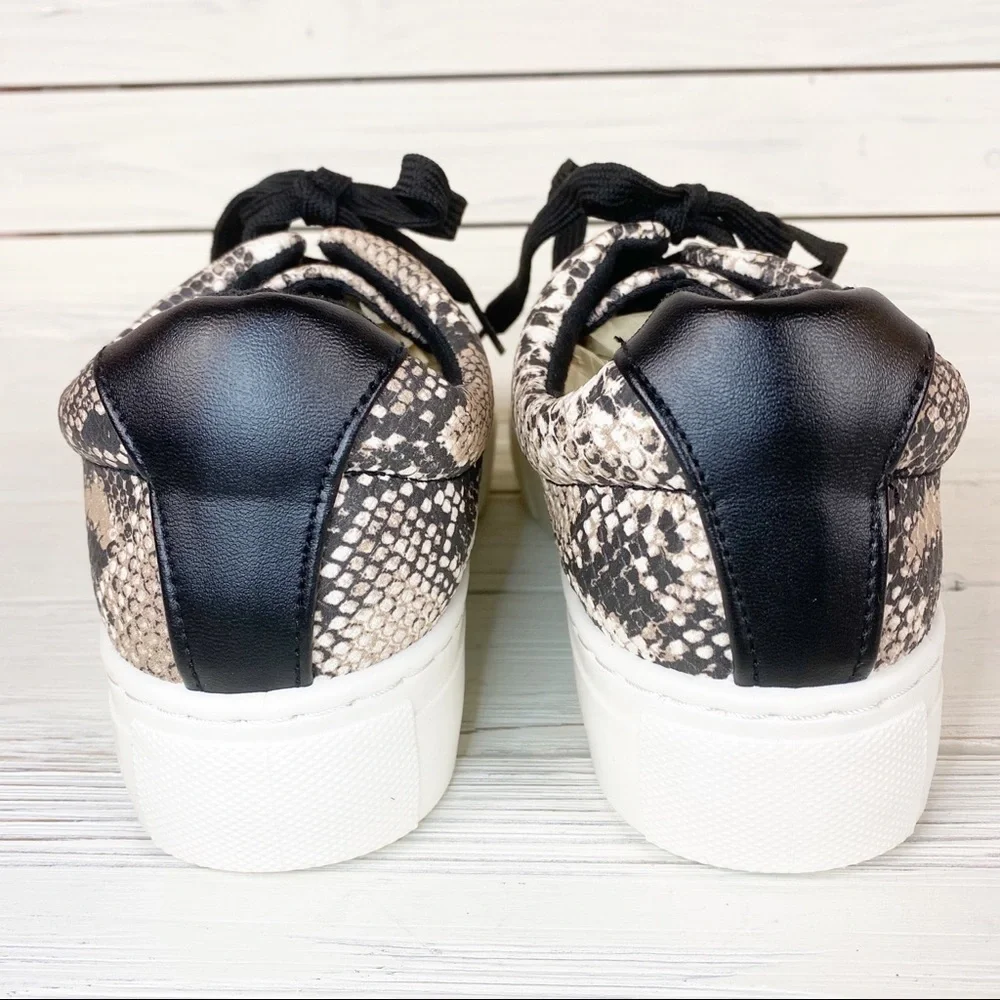 NEW Qupid Faux Snakeskin Chunky Platform Sneakers 8.5